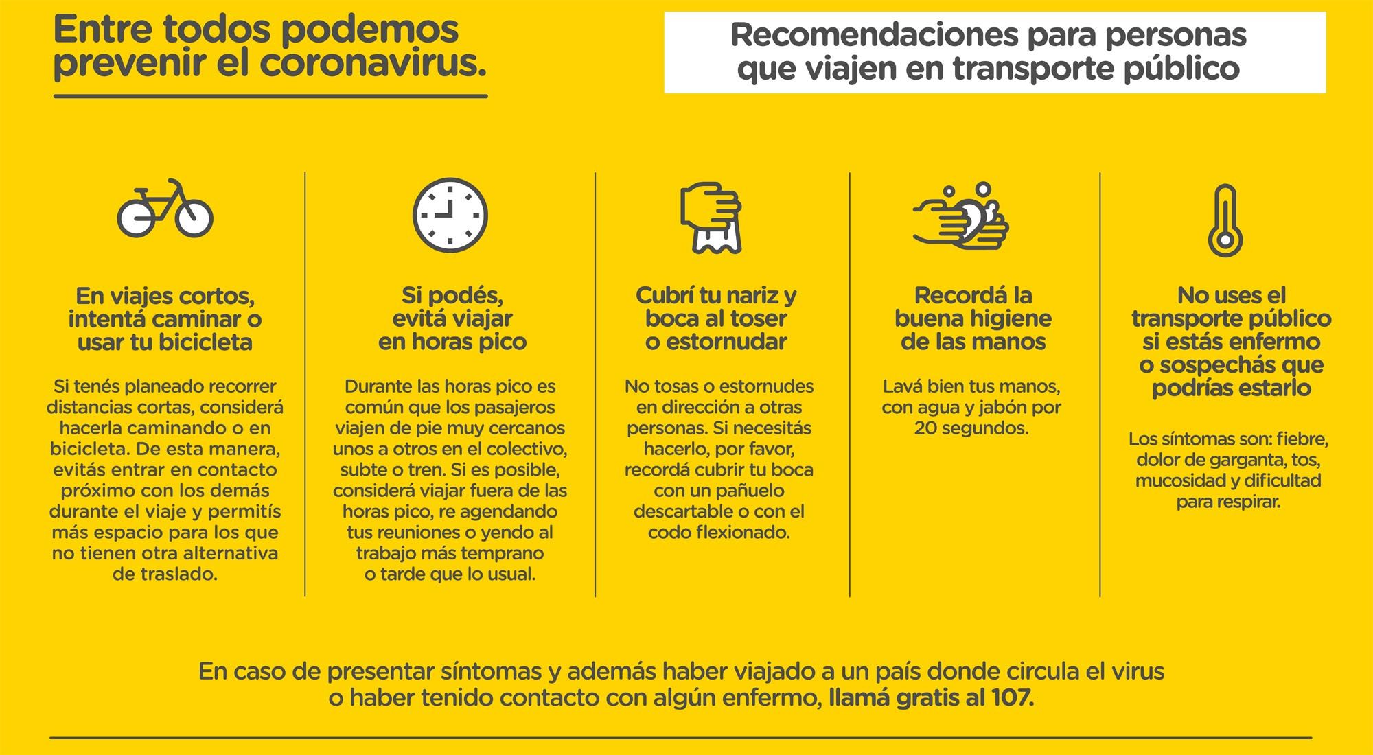 Recomendaciones de prevención en la ciudad de Buenos Aires.