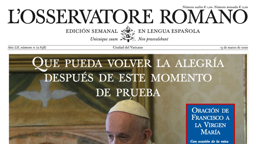 Nueva del Osservatore Romano.