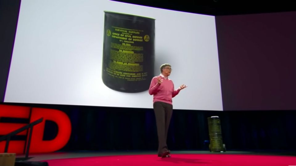 Bill Gates en la charla TED de 2015.