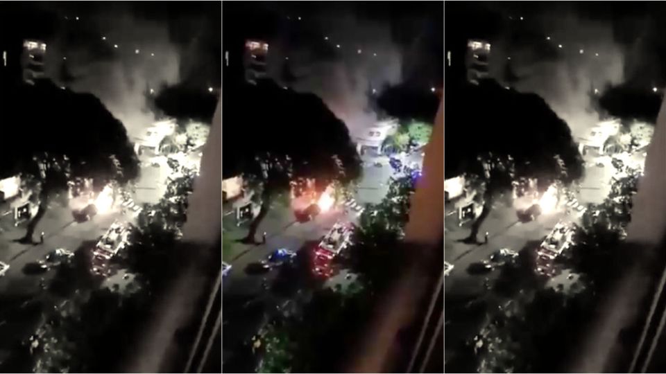 Así quedó el lugar tras el impacto.