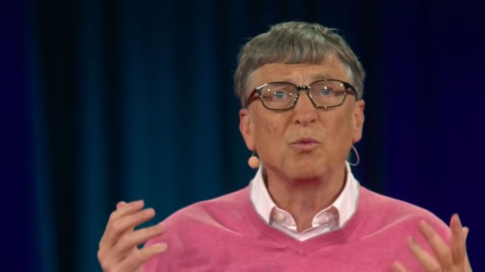 Bill Gates durante su charla TEG en el año 2015.