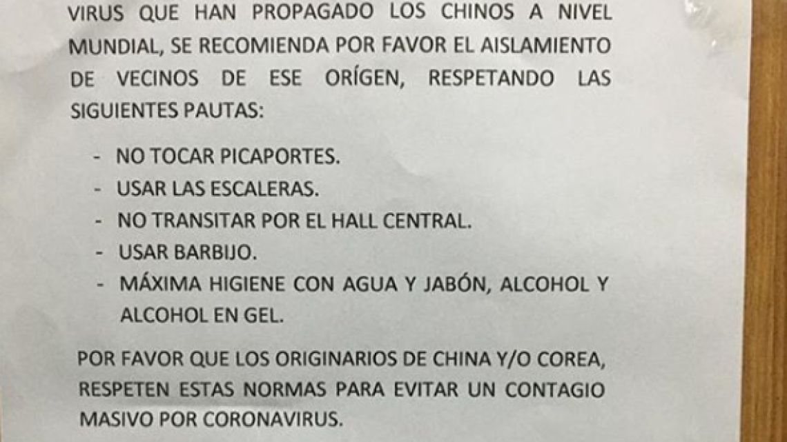 El cartel anónimo. | Foto:Cedoc.