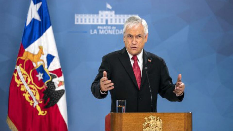 El presidente Piñera, en conferencia de prensa en Chile.