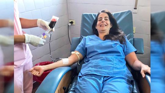 Dadores. Trabajadores dan sangre para sostener emergencia.