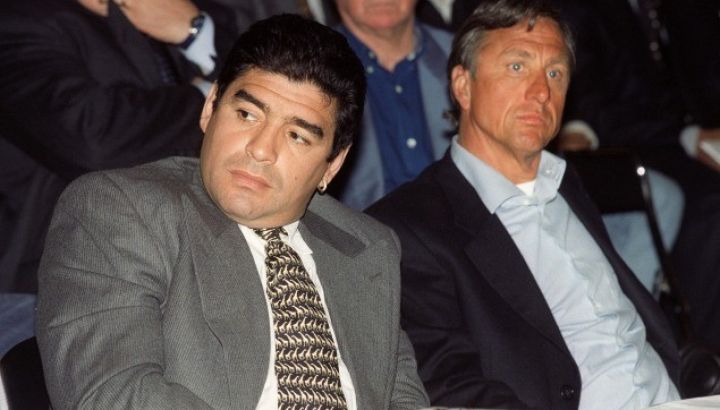 Diego Maradona y Johan Cruyff