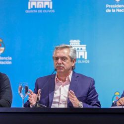 Alberto Fernández con Larreta y Kicillof | Foto:Cedoc