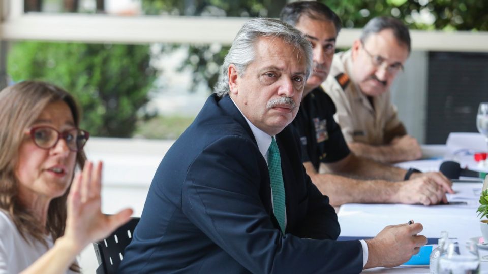 Alberto Fernández en la residencia presidencial de Olivos.