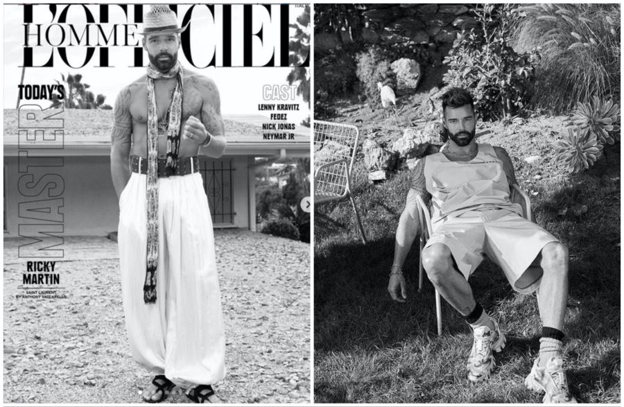 Ricky Martin posó en su casa de Los Angeles para la edición masculina del L'Officiel Italia, antes del coronavirus.