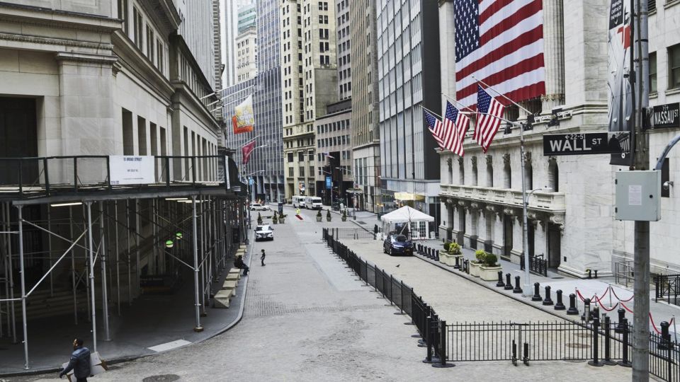 El edificio del Mercado de Valores de Wall Street en tiempos de Pandemia.