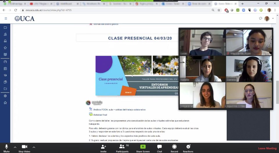 Clases a distancia de la UCA 20200401