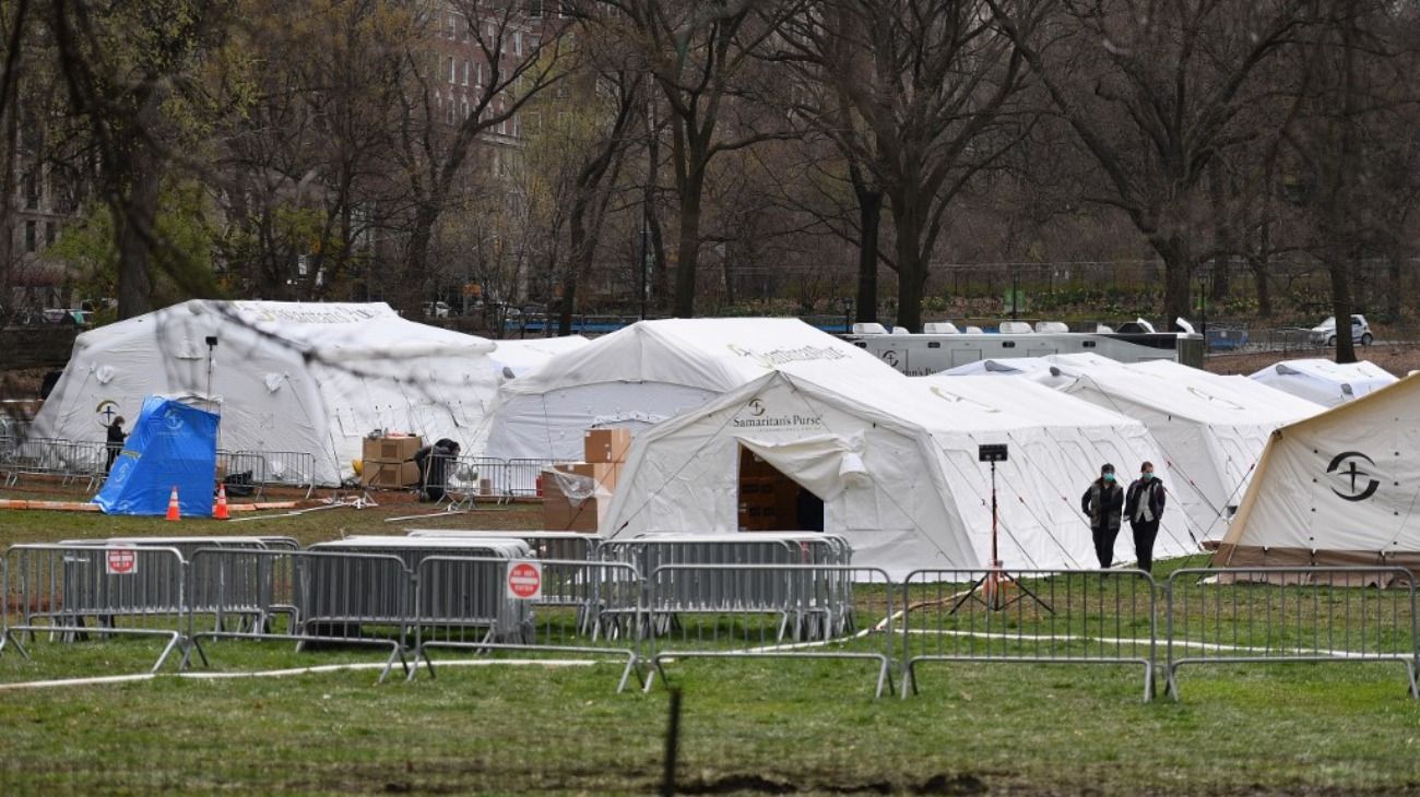 Nueva York. El hospital de campaña fue instalado en el Central Park.