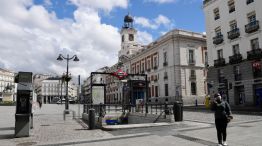 La plaza de Puerta del Sol en Madrid, vacía
