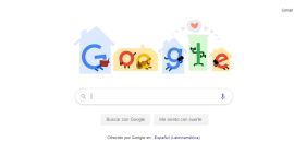 Doodle que promueve cumplir con el aislamiento