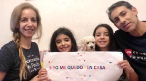 Gustavo Dattoli junto a su familia.