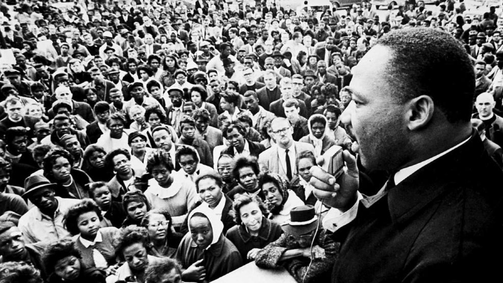 Martin Luther King, durante uno de sus famosos discursos.