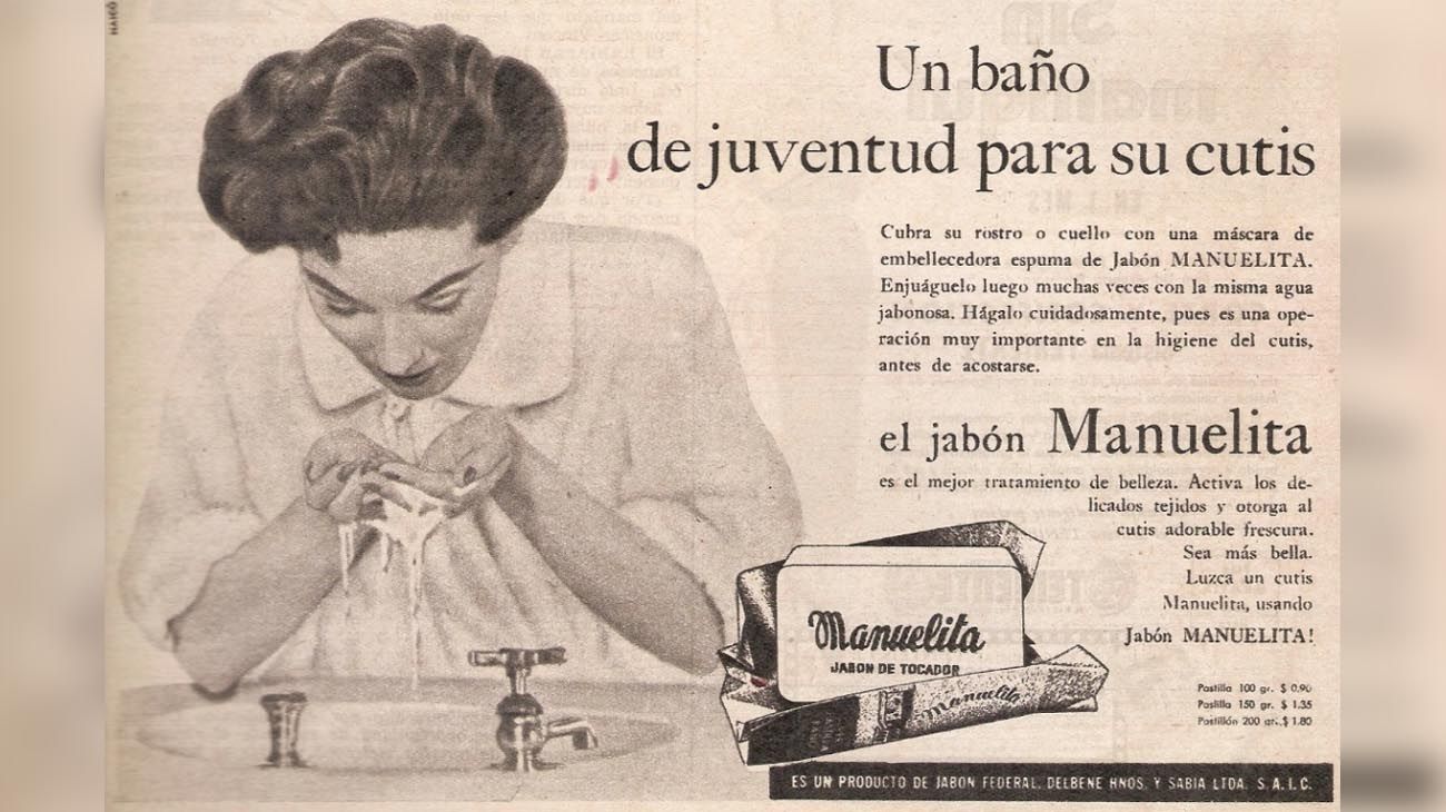 1954. Manuelita, de los fabricantes de Jabón Federal, prometía una fuente de juventud. 