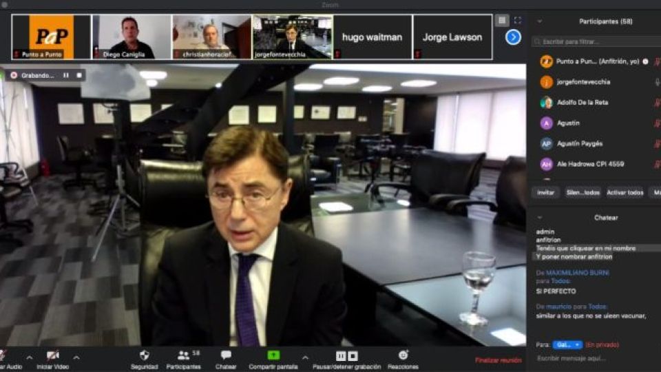 CONVOCANTE. Un centenar de empresarios y ejecutivos siguieron la conferencia virtual.