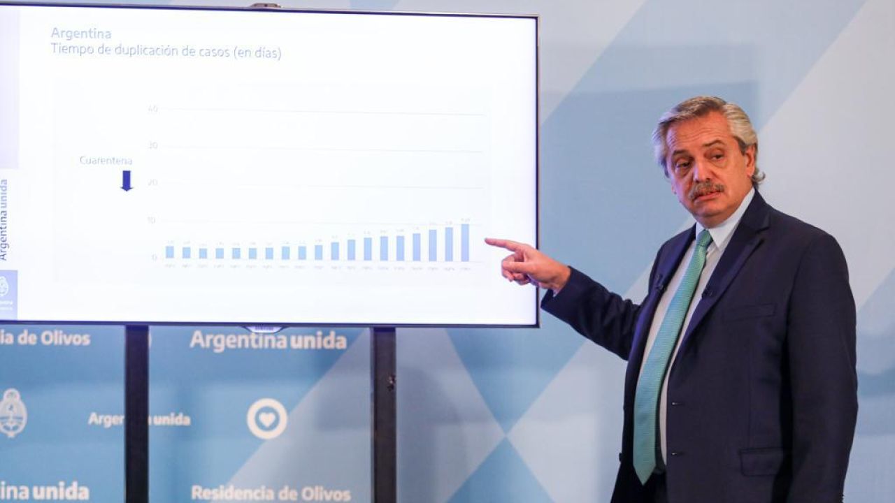 El presidente mostró cómo la incidencia de contagios en la Argentina se mantiene estable.  | Foto:Presidencia de la Nación
