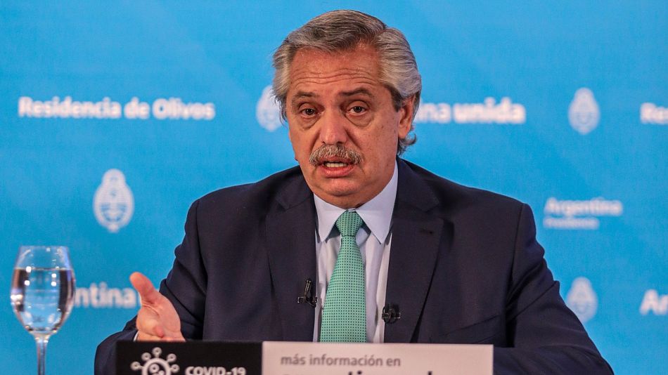Alberto Fernández en conferencia de prensa.