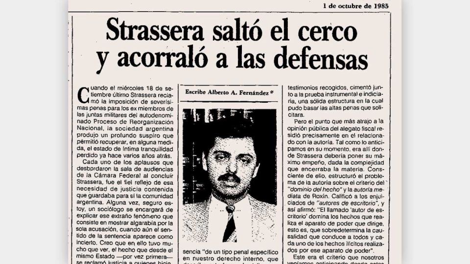 Fernández periodista. “Escribió en El Diario del Juicio (a las juntas militares) publicado por Editorial Perfil en 1985.