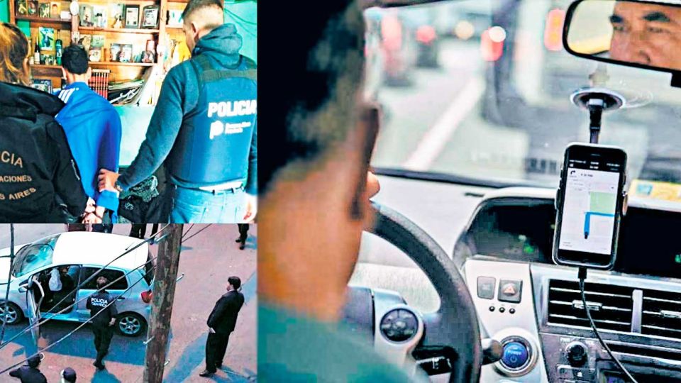 Casos. En Malvinas Argentinas (izq. arriba) desbarataron una banda cuando uno de sus miembros perdió el celular. Izquierda abajo: un policía que hacía extras en Uber mató a un ladrón en Lomas del Mirador.