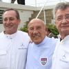 Juan Manuel Fangio II, Stirling Moss y Hans Herrmann en Goodwood 2011.
