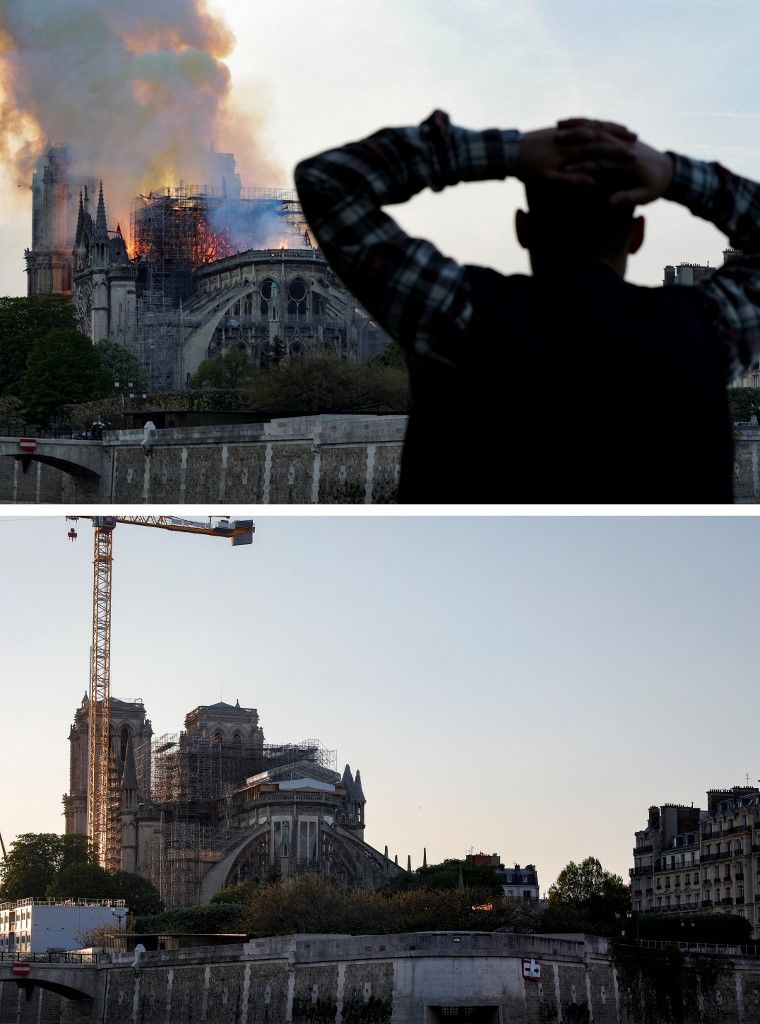 La Catedral de Notre Dame de París, Francia, se incendió el 15 de abril de 2019.