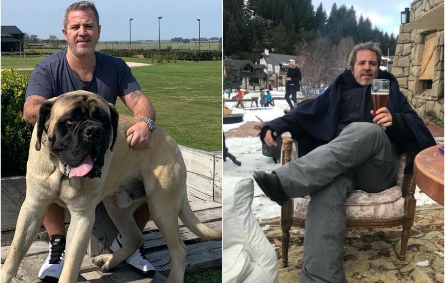 Ignacio "el verde" Sáenz Valiente, bon vivant en la nieve, y con un mastín, ejemplares que comercializa con su empresa Green Mastiff.