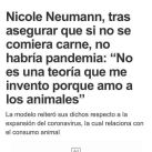 Nicole Neumann frente al virus de la intolerancia