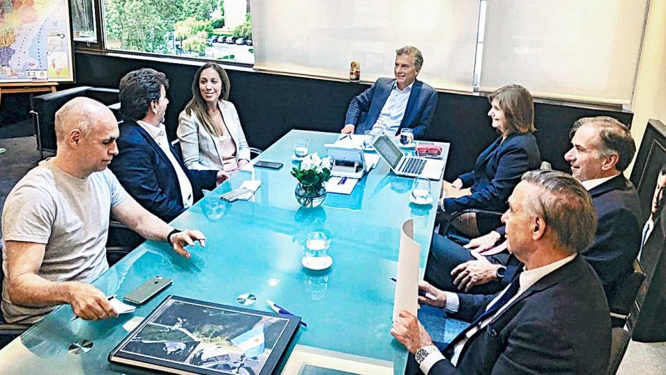 Pasado. La última vez que los líderes del PRO se vieron en persona. Las siguientes fueron virtuales.