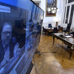 Buenos Aires: Videoconferencia de Sergio Massa con Matias Kulfas El ministro de Produccon, Matias Kulfas, expone una comisión de la Camara de Diputados en videoconferencia explicando los alcances de las medidas adoptadas por su ministerio para atender a los sectores económicos afectados por la cuarentena obligatoria. | Foto:Telam