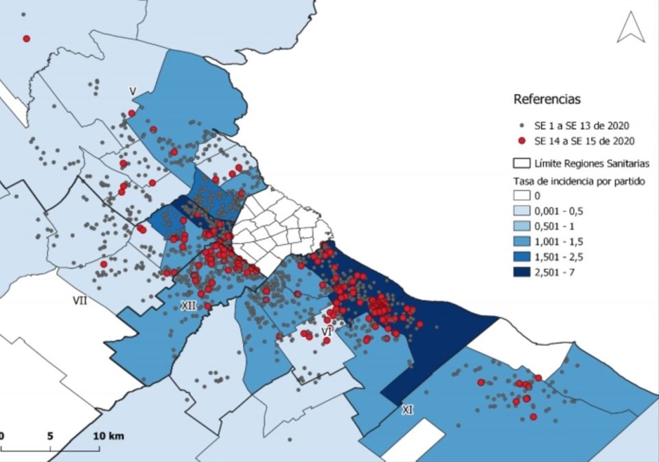 Mapa dengue Gran Buenos Aires