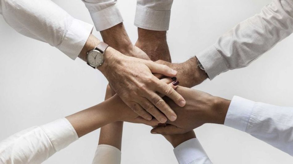 manos equipo trabajo union