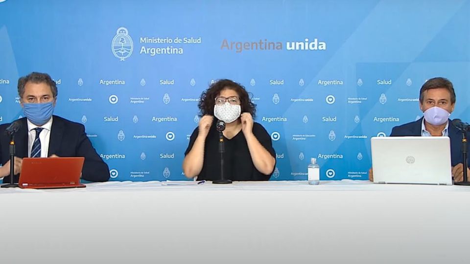 El informe diario del ministerio de Salud de la nación