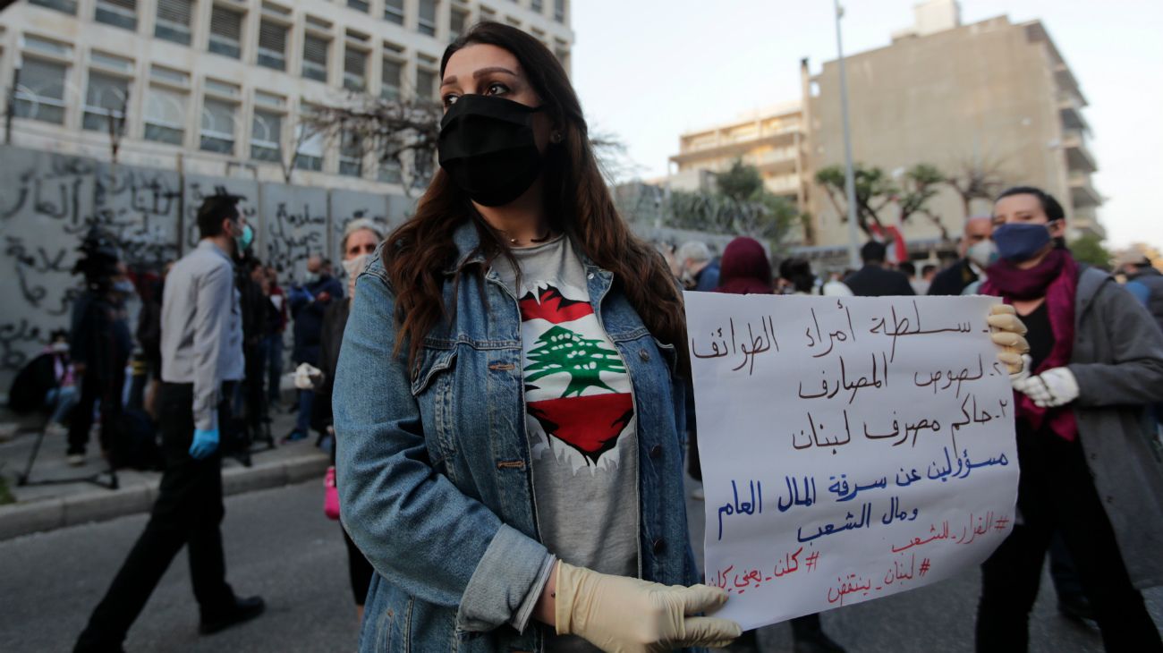 Caos financiero y protestas en Beirut, Líbano durante la pandemia