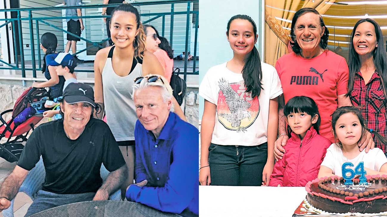 Album. Vilas compartió una tarde junto a su hija Andanin y el ex tenista sueco Björn Borg (izq). Y en Mónaco, celebrando con su familia en octubre de 2019.