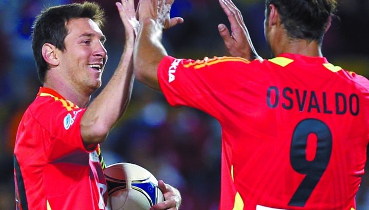 Lionel Messi y Daniel Osvaldo