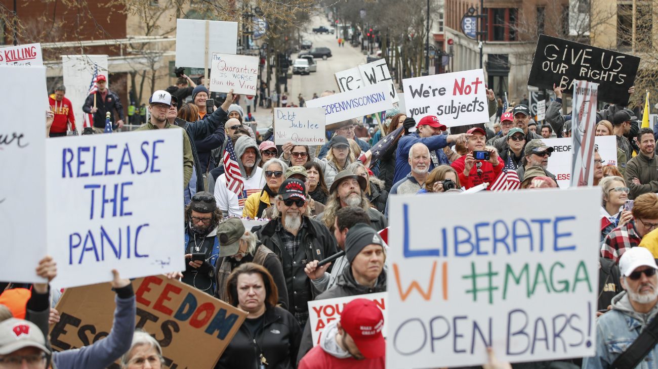 Estados Unidos: Protestas de grupos conservadores contra las medidas de quedarse en casa