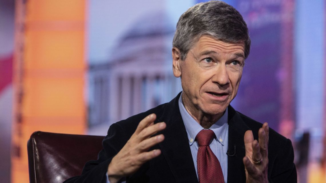 Jeffrey Sachs, a professor at Columbia University, speaks during a Bloomberg Television interview in New York, US, on Tuesday, Oct. 1, 2019. 