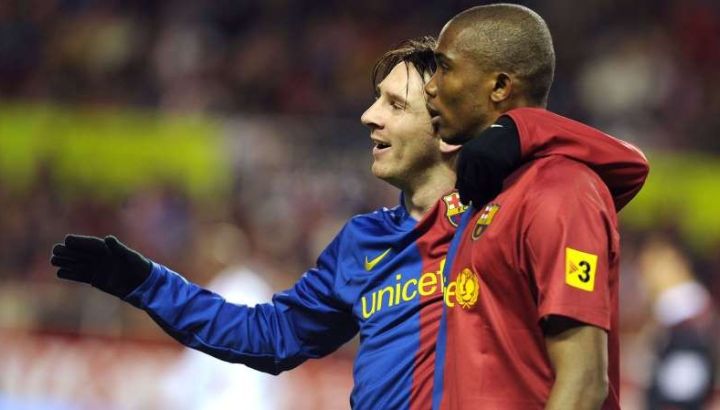 Lionel Messi y Samuel Eto'o