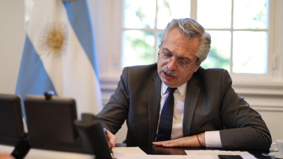 Alberto Fernández en la residencia presidencial de Olivos