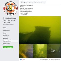 La Entidad de Buceo Deportivo Cruz del Sur (www.buceocruzdelsur.com.ar) había descubierto el barco en marzo de 2014