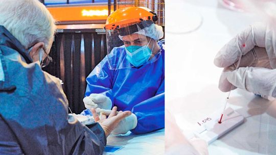 Kits rápidos. En la última semana se testearon 1.240 voluntarios y hubo ocho positivos. Las pruebas indican que la persona tuvo contacto con el virus y desarrolló anticuerpos, pero no que están inmunes a una segunda infección.