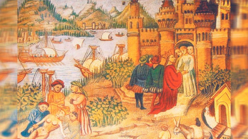 Continuidades. Miniatura que representa a la Scuola Medica Salernitana de una traducción al latín del Canon del filósofo Avicena.