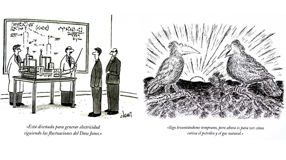 El carácter de Wall Street, ilustrado. Dos viñetas históricas del New Yorker reflejan la volatilidad y los hábitos en finanzas.