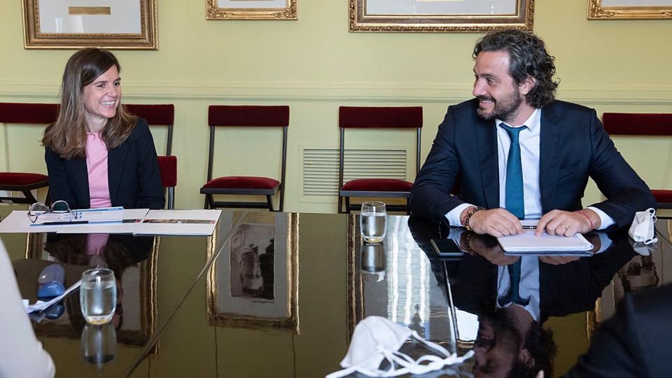 Fernanda Raverta en el Gabinete económico