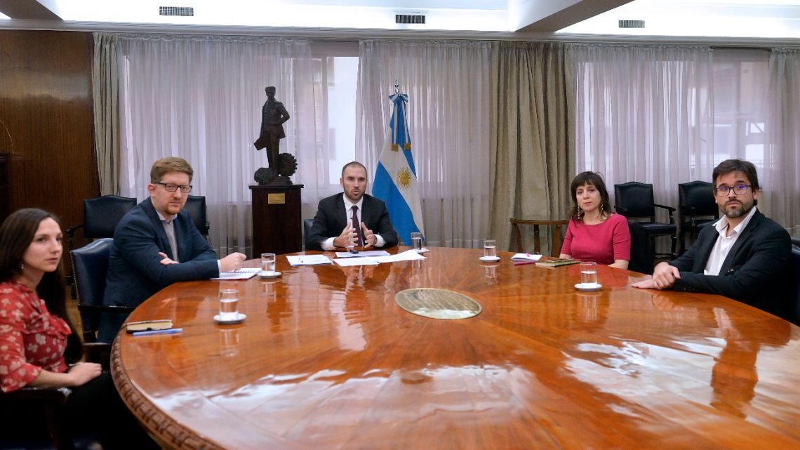 The Minister of Economy, Martin Guzmán, gave a video conference this afternoon at Columbia University, explaining the process of Argentina’s debt restructuring amid pandemic on May 5, 2020. 