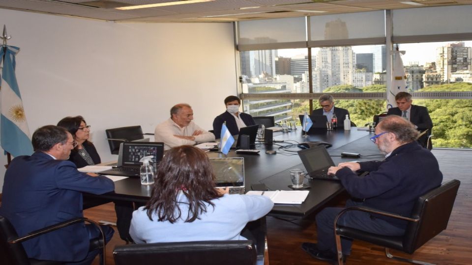 Jorge Neme, secretario de Relaciones Económicas Internacionales, en la videconferencia con los coordinadores del Mercosur