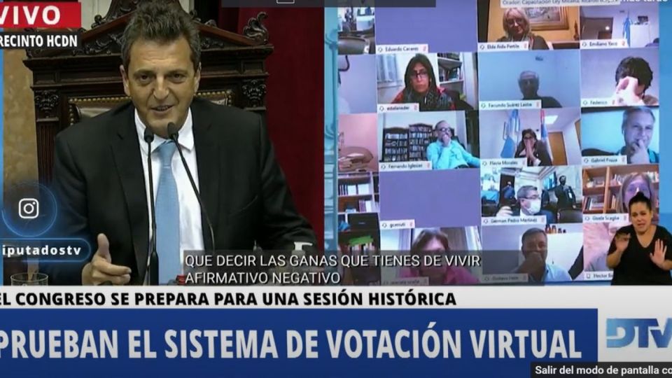 Perlitas y retos de Massa en la prueba del Congreso virtual