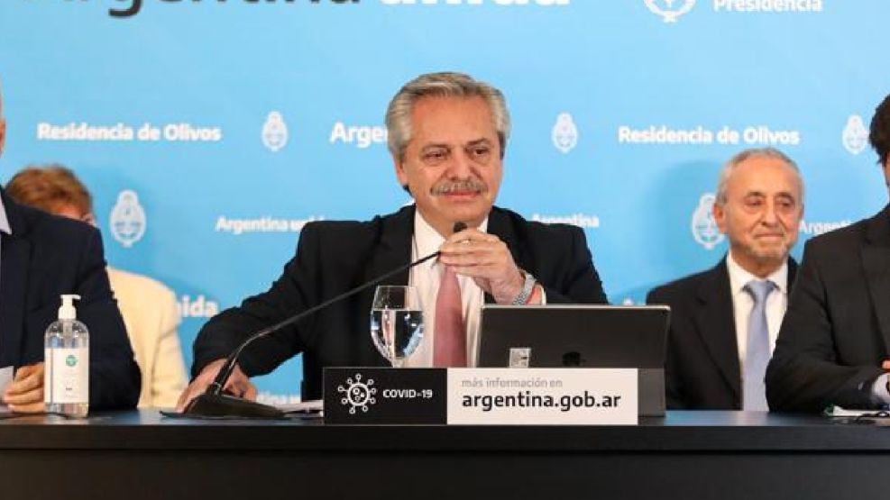Alberto Fernández en conferencia de prensa.